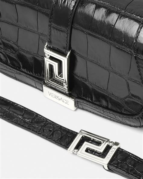 versace croc belt bag|Versace collection evening bag.